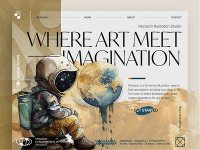 Monarch - Illustration Agency Website agency app company design header home homepage illustration landing landing page ui web website website design