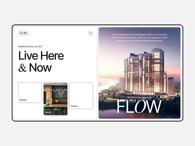 Residential complex Flow - Website Design - Real Estate. ai design flow interaction minimalism real estate real property residential complex site ui ux website