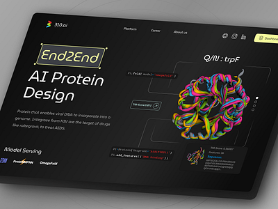 End2End AI protein redesign 310.ai ai artificialinteligence automation branding computervision data science decentralized decentralized network deep learning graphic design machine learning neuralnetworks robotics smart technology smarttechnology ui