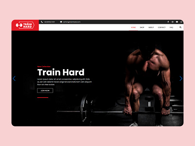 Train Hard Gym Web Site Design: Landing Page / Home Page UI branding design graphic design gym website responsive website ui web website design website ui