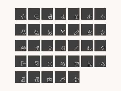 Signages using Guidance Icons branding design flat guidance icons icon set icons illustrator minimal signage icons signages signs streamlinehq vector wayfinding wayfinding icons