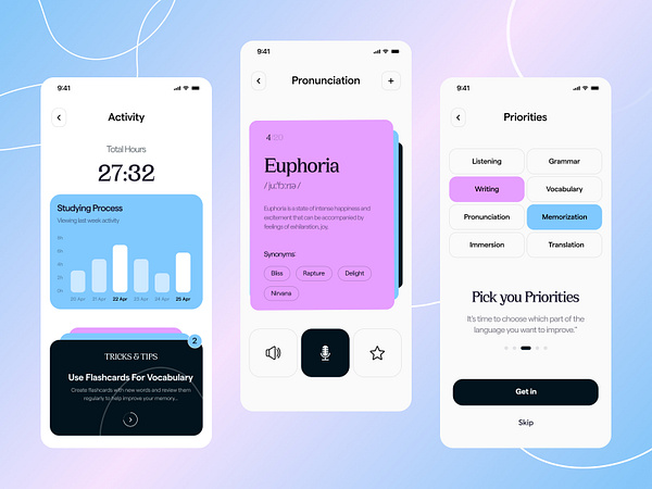 Language Learning Mobile App by Awesomic on Dribbble