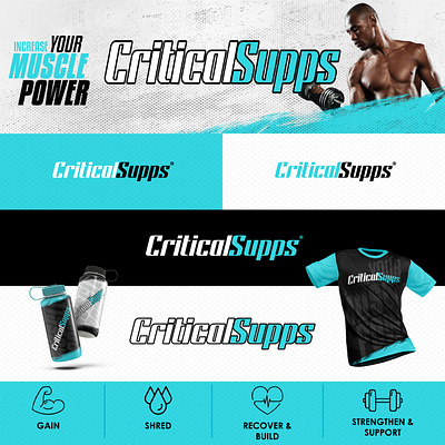 CriticalSupps Sport nutrition supplement Brand branding design food graphic design illustrator logo packing protien vector whey