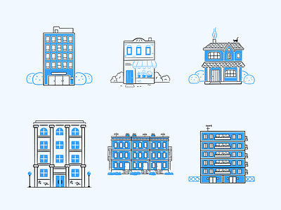 Buildings & Infrastructures - Brooklyn Illustrations architecture branding buildings design flat icons illustration illustration set illustrator infrastructure logo minimal streamlinehq ui vector