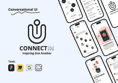 Connect In app branding design illustration logo typography ui user ux vector
