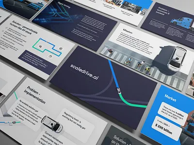 PowerPoint presentation for a self-driving car startup. design graphic design investor deck pitch deck pitch deck design powerpoint presentation design startup presentation