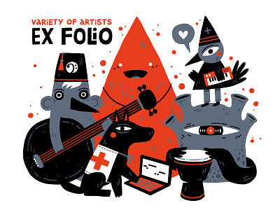 Ex Folio cover album cover art cartoon design drawing illustration music music album music cover pop surrealism