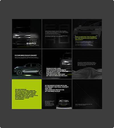IG template for E-Car Company branding design graphic design ui