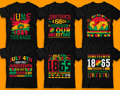 Juneteenth, black history T-shirt designs bundle united