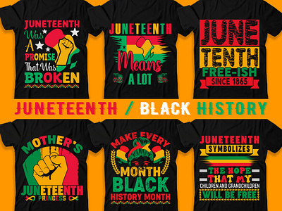 Juneteenth, black history T-shirt designs bundle silhouette