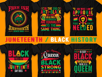 Juneteenth, black history T-shirt designs bundle african american