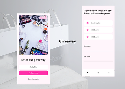 DailyUI Day 97 - Giveaway app design productdesign ui ux