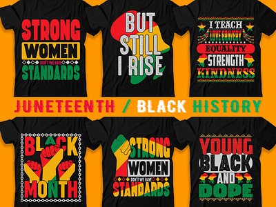 Juneteenth, black history T-shirt designs bundle trade