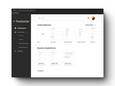 Feedbacker dashboard appdesigns branding dashboards design feedbacker feedbackform forms googledocs illustration logo ui ux vector website