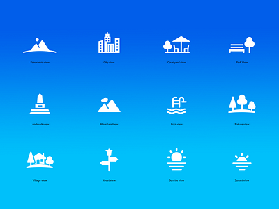 Tourism icons graphic design hotel icon icon set illustration torism travel ui vector website