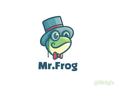 Gentleman Frog Logo (for sale) animal bowtie branding classy colorful cute design frog fun gentleman glasses illustration logo logos mister modern monocle playful toad tophat