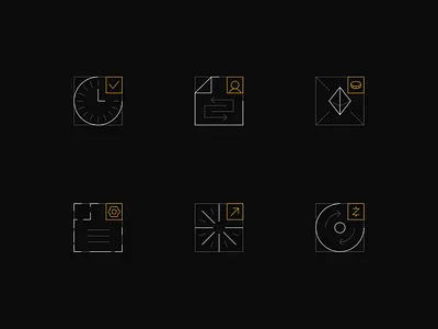 Zcash Brand Icons branding crypto design graphic design icon set icons identity illustration linear minimal outer vector