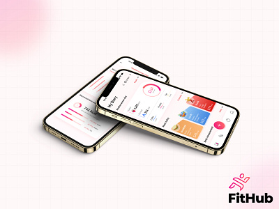 Mobile Screen Design for Fithub branding design figma graphic design mobile app mobile app design mobile screen design modern typography ui