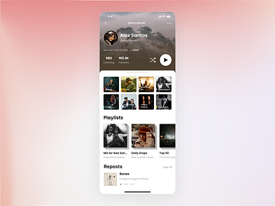 Daily UI 006: Soundcloud - User Profile mobile app music ui user profile