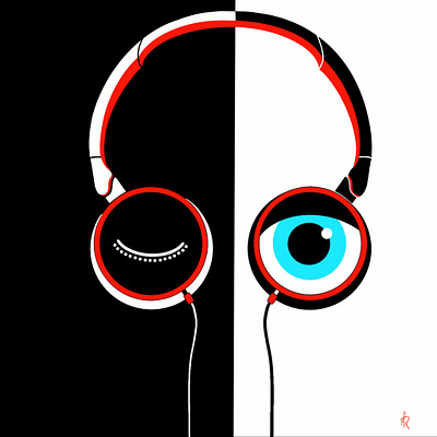 Headphones graphic design illustration