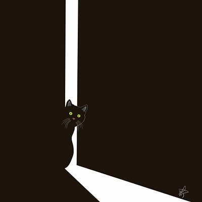 Black Cat graphic design illustration