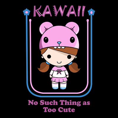 Kawaii Girl graphic design illustration