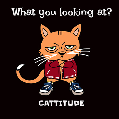 Cattitude graphic design illustration