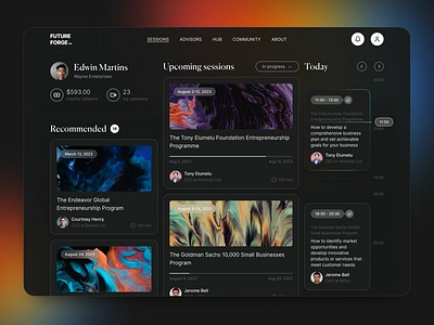 Mentorship platform concept app design desktop education gradients interface mentoring mentorship platform schedule sessions ui ux web web app