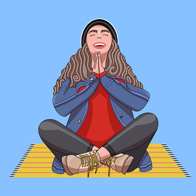 Meditate graphic design illustration