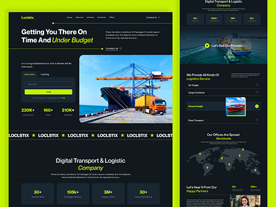 Loclstix - Shipping and Delivery Company Website Design 🚚 clean website courier delivery design ecommerce freight fulfillment inventory logistics minimal parcel shipping transportation uiux warehouse web design web development website