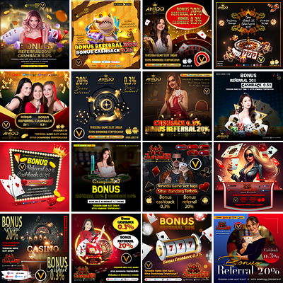 Casino Social Media Banner ai branding gambling . graphic design illustration