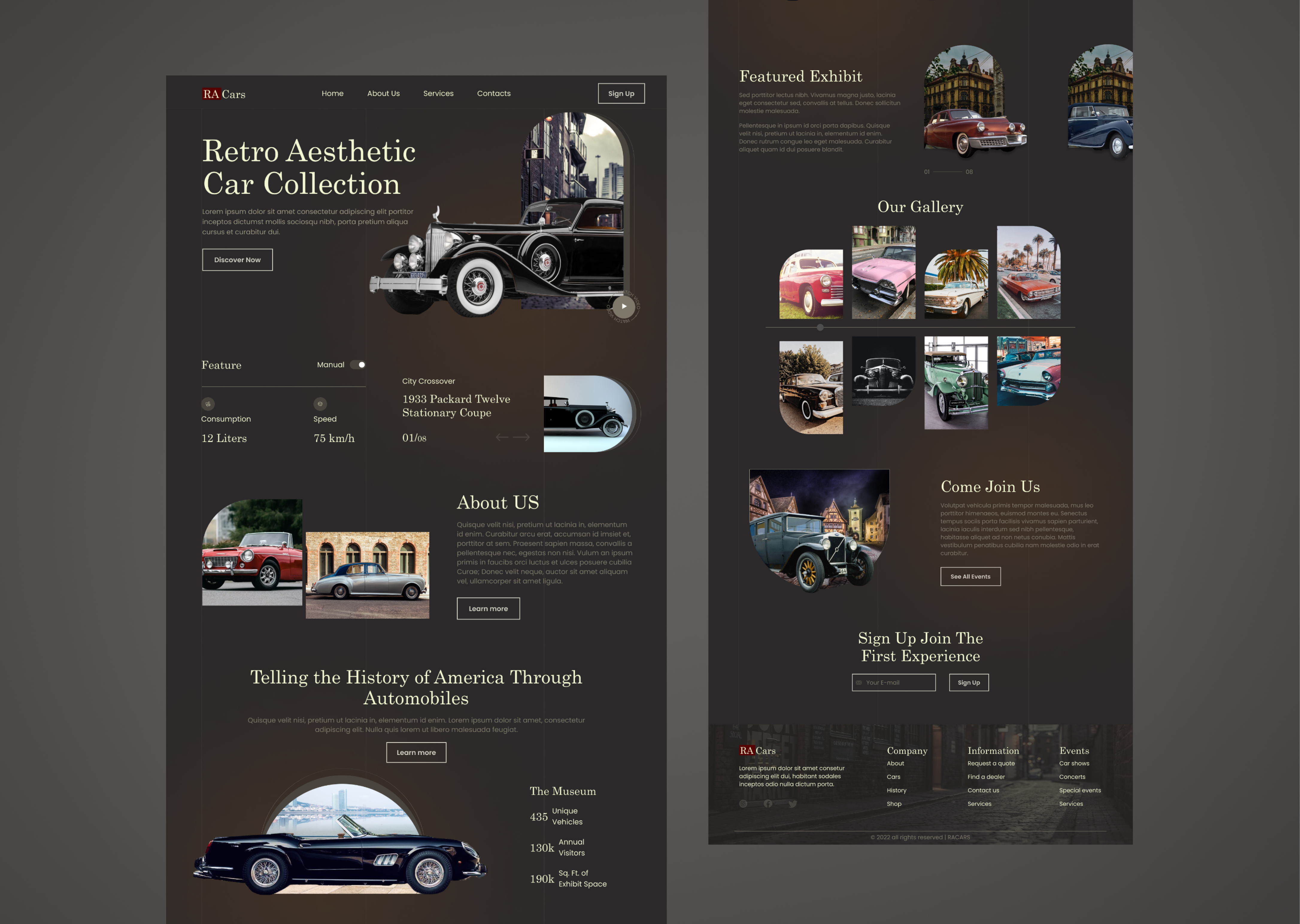 Retro Car Collection landing page car car collection car website retro retro car retro collection ui design ux design website ui design