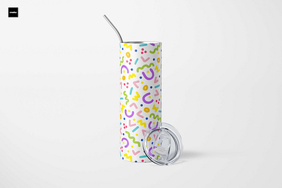 Slim tumbler, backpack with retro 90s squiggle pattern design 90s background branding design doodle download graphic design hand drawn illustration pattern popular prints retro seamless pattern squiggle stylish surface surface pattern swatches trendy