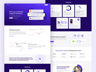 Fuzy Landing Page app mockup app website data science homepage homepage design landing page landing page design product ops product page product website tech website ui web design website design