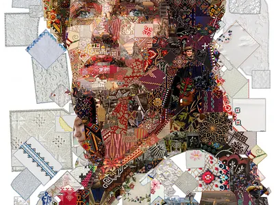 Faith. Struggle. Victory 🇺🇦 illustration mosaic artwork photocollage photomosaic photoquilting ukraine ukrainian woman visual design