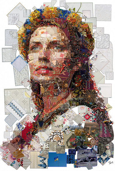Faith. Struggle. Victory 🇺🇦 illustration mosaic artwork photocollage photomosaic photoquilting ukraine ukrainian woman visual design
