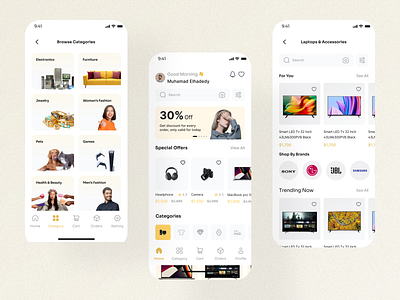 E-commerce Marketplace App b2b cart category design ecommerce ecommerce app ecommercemobileapp electronics fashion marketplace mobile design mobiledesign onlinestore product details products shopping store ui ui inspiration