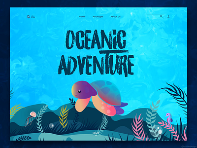 Sea Adventure Landing Page UI app branding design graphic design illustration image app logo ocean sea vector