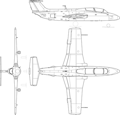 Aero_L-29_Delfin_sketch branding design drafting graphic design illustration in 3 view mode logo ui ux