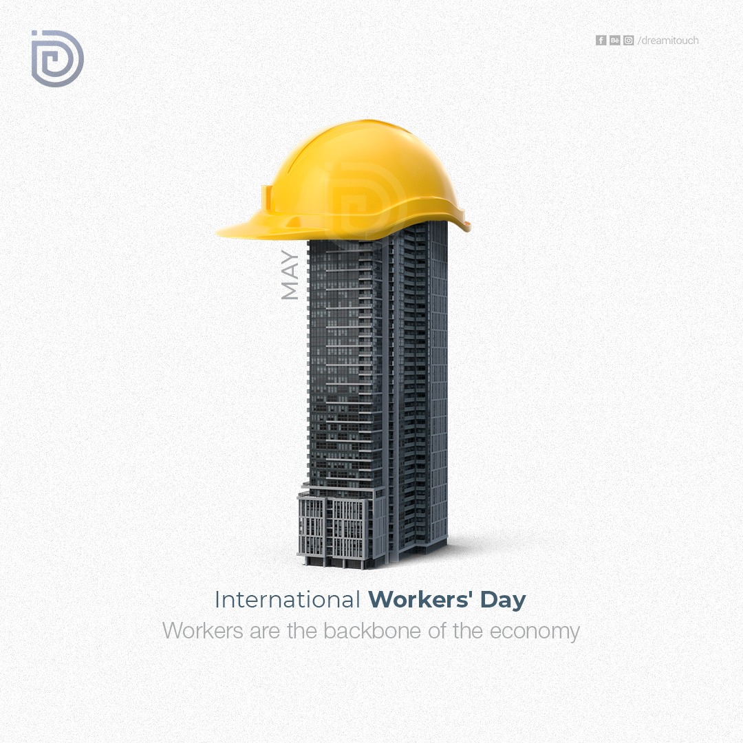 Labour Day Creative Poster Design branding graphic design labourday mayday minimal poster design socialmedia workersday