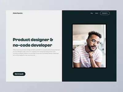 Portfolio Website Hero Section. dashboard ui design landing page portfolio portfolio website user interface
