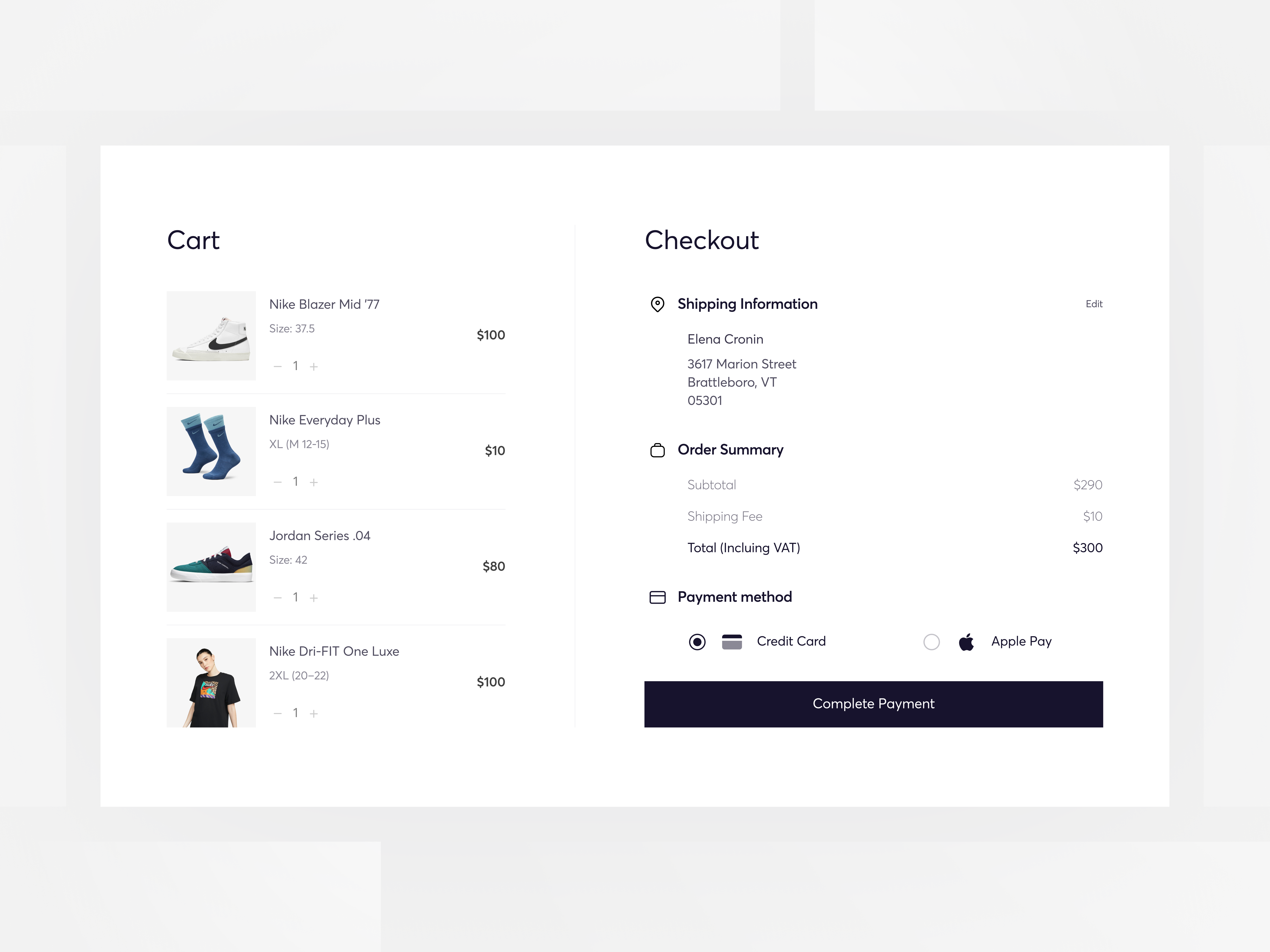 Checkout Page - 30min Design Challenge #2 100design checkout ecommerce minimal