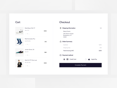 Checkout Page - 30min Design Challenge #2 100design checkout ecommerce minimal