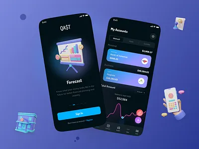 QAST - Fintech Mobile App Design app design finance app fintech mob app mobile design mockup ui ui ux