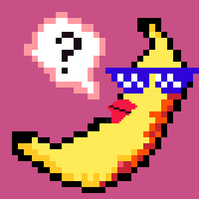 Pixel Banana gif file nft pixel art pixel banana