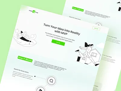 makeMYmvp Landing page concept branding design landing landing page design minimal portfolio website design professional redesign redesign landing page ui