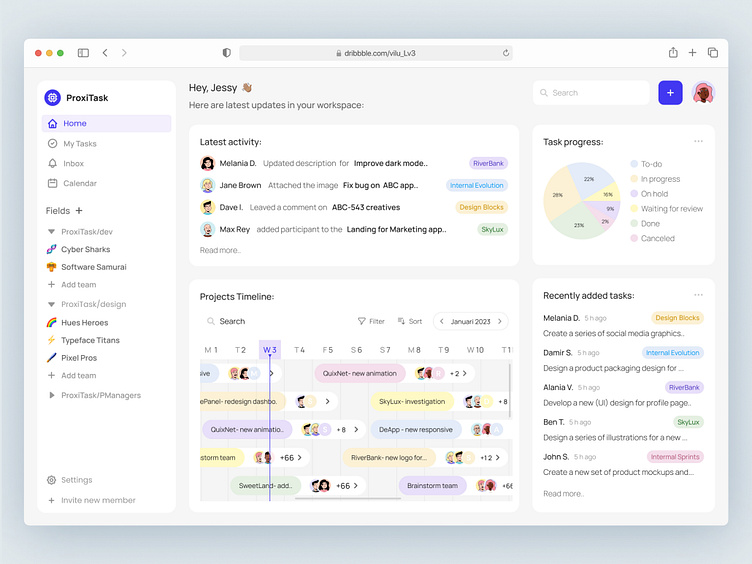 Project Management Web Application by Violetta on Dribbble