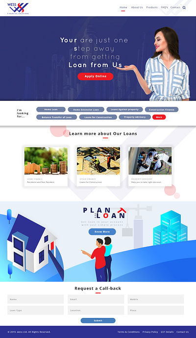 Wess Finance - Web design with WordPress developed - 2020 design graphic design ui ux web