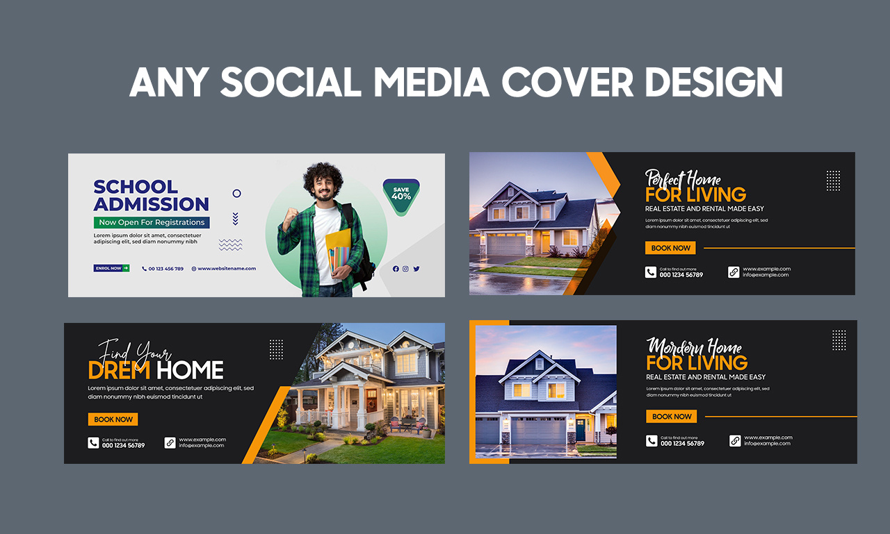 SOCIAL MEDIA COVER DESIGN ads banner banner design billboard branding cover design facebook facebook cover graphic design header design instagram marketing pamphlet