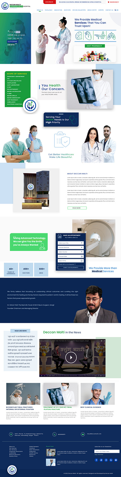 Superspeciality Hospital Web Design - 2022 graphic design illustration ui ux vector web